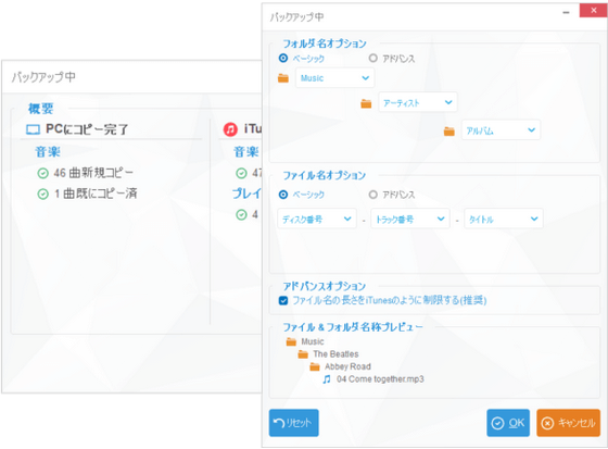 CopyTransで音楽を整理してバックアップ