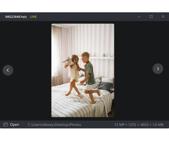 HEIC写真を表示してJPEGに変換する