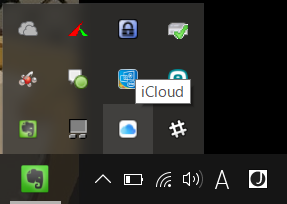 iCloudをシステムトレイから起動