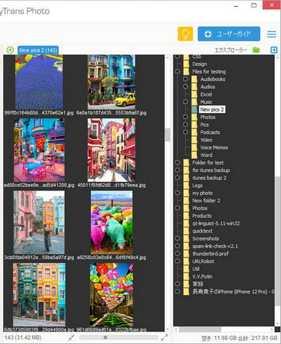 CopyTrans Photoでパソコンの写真を閲覧