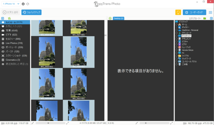 CopyTrans Photoを使用してiPadから写真を削除する