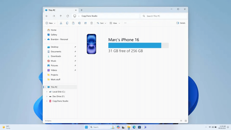 Drag & drop HEIC photos to PC