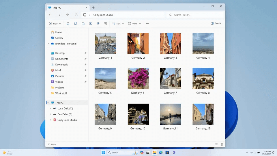your iphone photo library in windows explorer