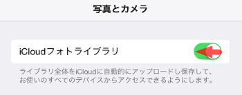 iCloudフォトライブラリをオフにする