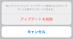 アップデートの削除を確認