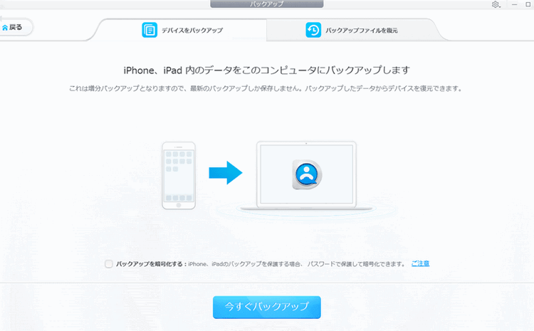 Dearmobを使って、iPhoneのデータをバックアップ