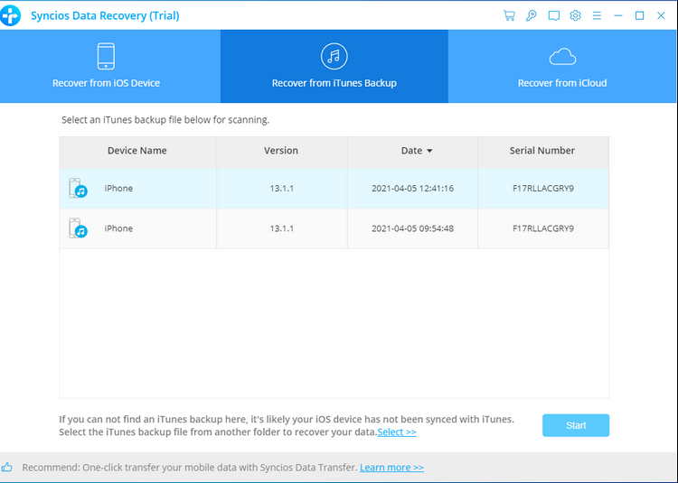 Syncios Data Recovery